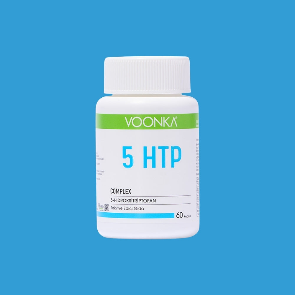 Voonka 5-HTP Complex - хранителна добавка с 5-хидрокситриптофан за настроение, сън и емоционален баланс, подпомага серотониновите нива, 60 капсули.