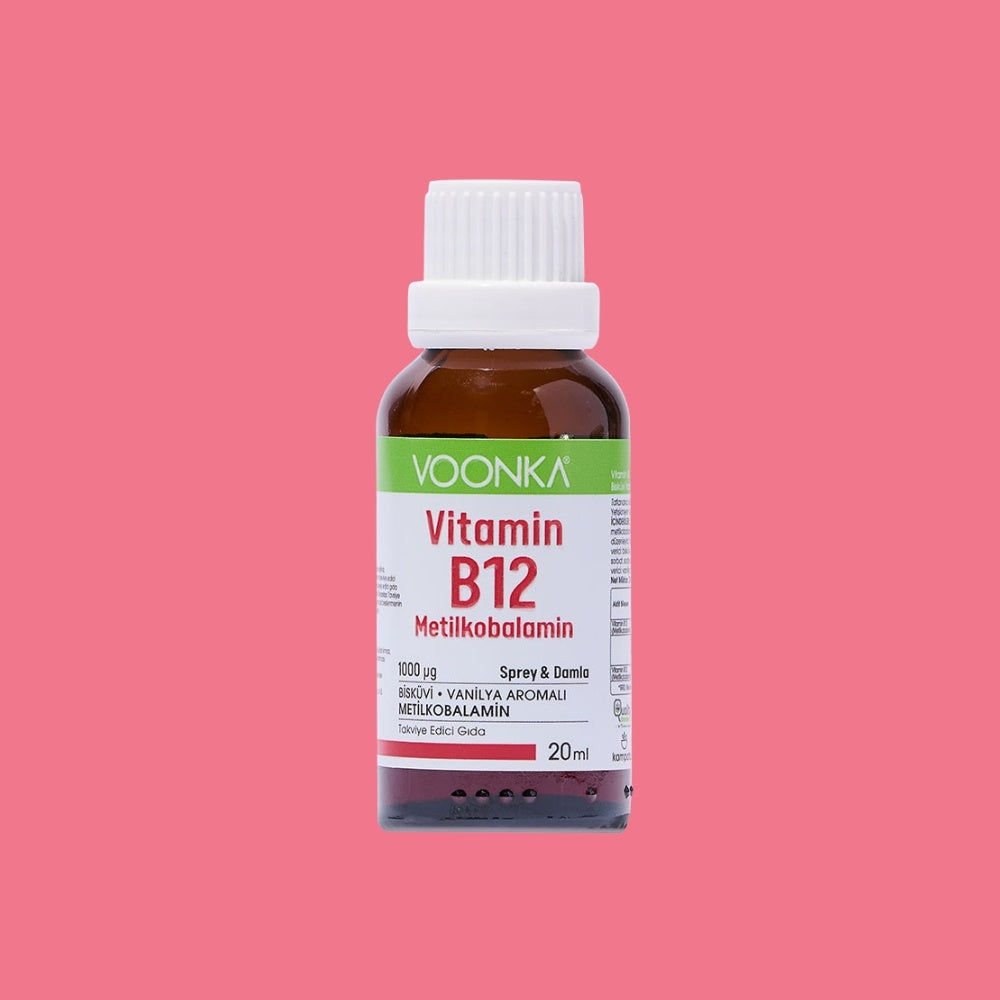 Voonka Vitamin B12 спрей течен витамин B12 с вкус  за енергия, концентрация и нервна система, 20 ml.
