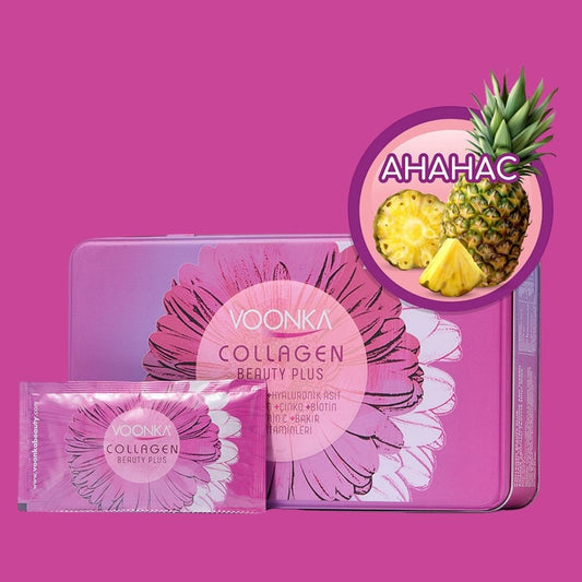 Voonka Collagen Beauty Plus - колаген на прах в сашета с вкус на ананас с хиалуронова киселина, цинк и биотин.