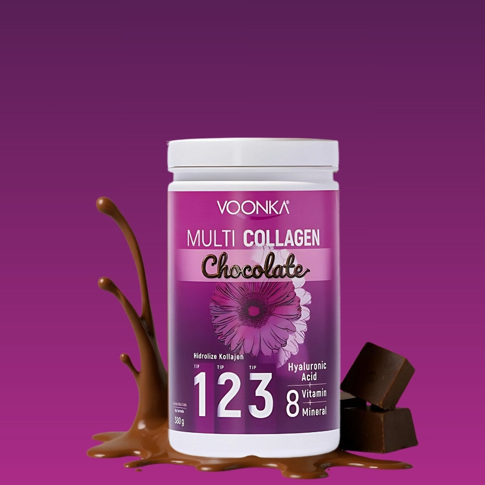 Voonka Multi Collagen Chocolate - колаген на прах с шоколадов вкус; тип 1,2,3  с хиалуронова киселина, витамини и минерали, 350 г.