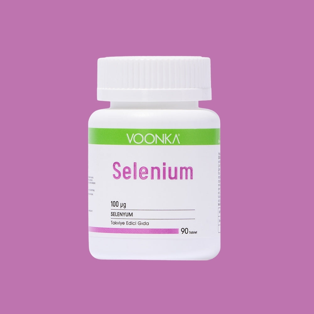 Voonka Selenium 100 µg – хранителна добавка със селен за имунитет, щитовидна жлеза и антиоксидантна защита - Подпомага косата, кожата и ноктите, 90 таблетки.